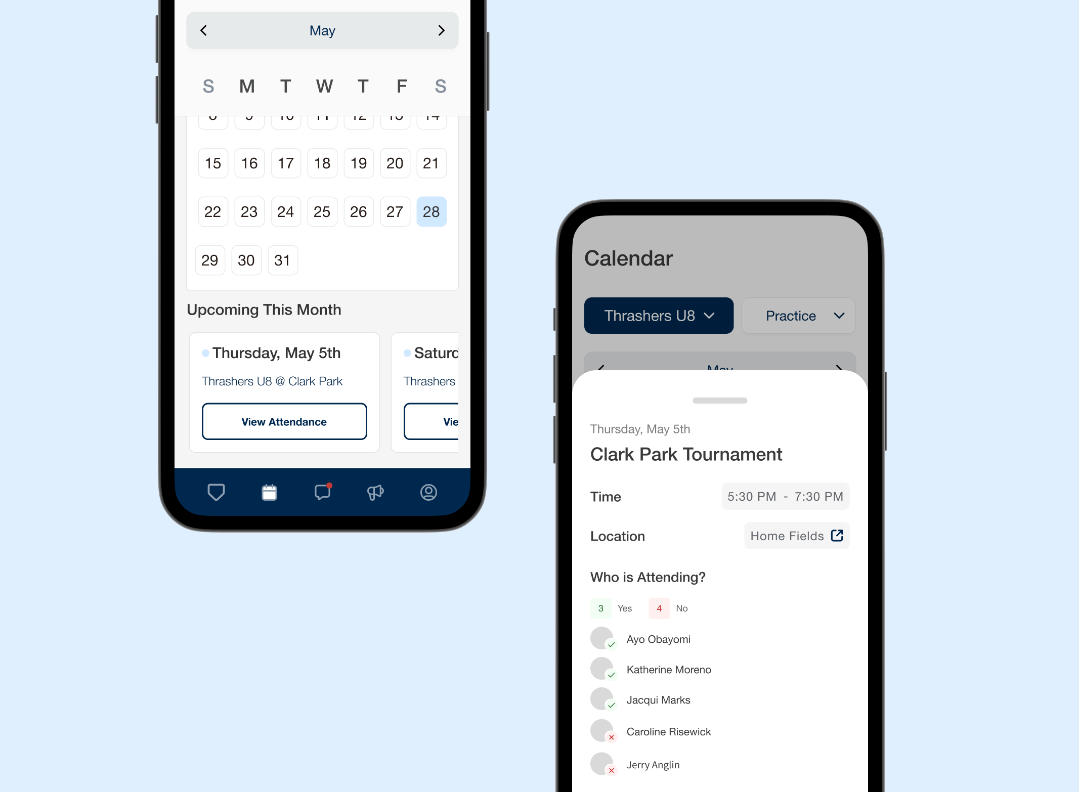 Baseball Little League Calendar App